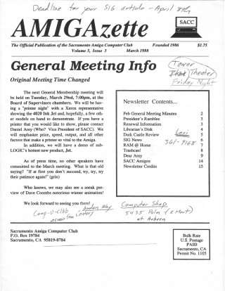 AmigaZette - 1988-03 cover